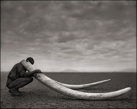 Nick Brandt, ‘Ranger with Tusks of Killed Elephant, Amboseli ’, 2011