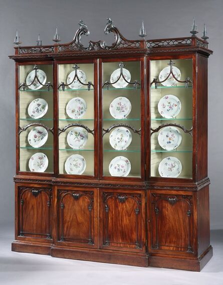 Thomas Chippendale, ‘A GEORGE II MAHOGANY CHINA CABINET TO A DESIGN BY THOMAS CHIPPENDALE’, ca. 1755