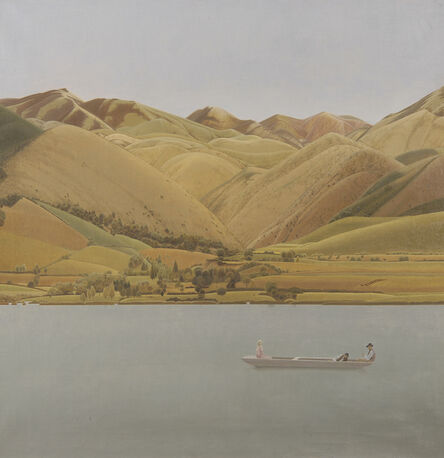 Winifred Knights, ‘Edge of Abruzzi; Boat with Three People on a Lake’, 1924-1930