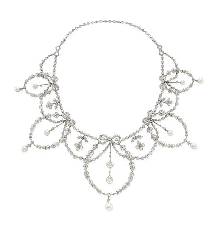 La Belle Epoque, ‘Natural pearl and diamond necklace’, ca. 1905