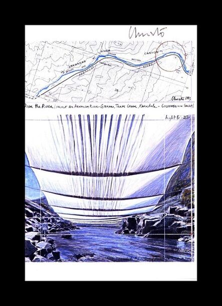 Christo, ‘Over the River, Project for the Arkansas River, Colorado (Hand Signed)’, 1999