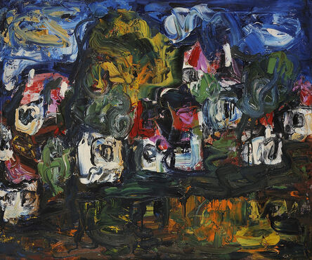 Tibor Wiener, ‘Houses on Hillside’, ca. 1955-1958