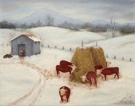Queena Stovall, ‘Herefords in the Snow’, 1963