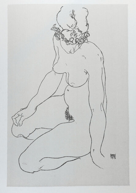 Egon Schiele, ‘Kneeling Female Nude, Turning to Right (1918)’, 2007