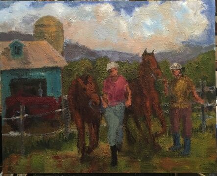 Simon Carr, ‘Horses, Farmall, Barn’, 2020