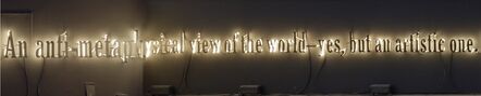 Joseph Kosuth, ‘‘Nietzsche Enlightened (Essay) #2’ | An anti-metaphysical view of the world–yes, but an artistic one. F.N.’, 2019