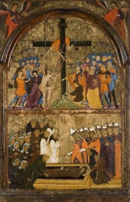 Unknown Artist, ‘Christ Mounting the Cross and the Funeral of Saint Clare’, ca. 1290