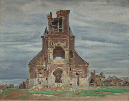 William Rothenstein, ‘The Church at Bourlon’, ca. 1919