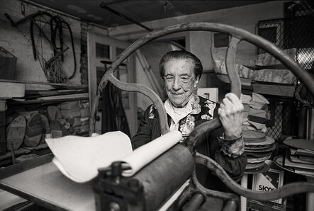 Louise Bourgeois, ‘Louise Bourgeois at the printing press in the lower level of her home/studio on 20th Street, New York’, 1995