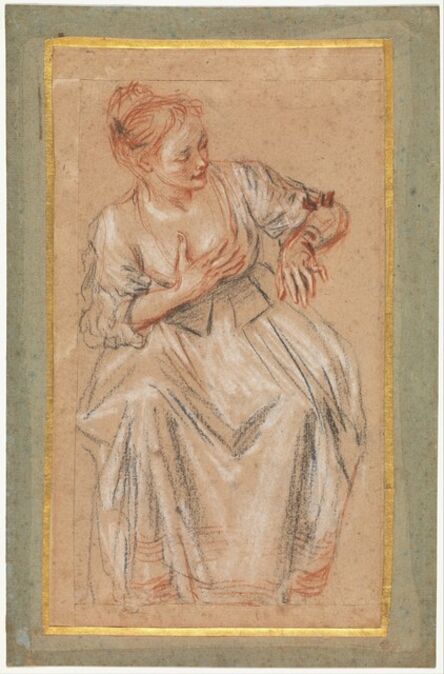 Jean-Antoine Watteau, ‘Seated Woman’, 1716–1717