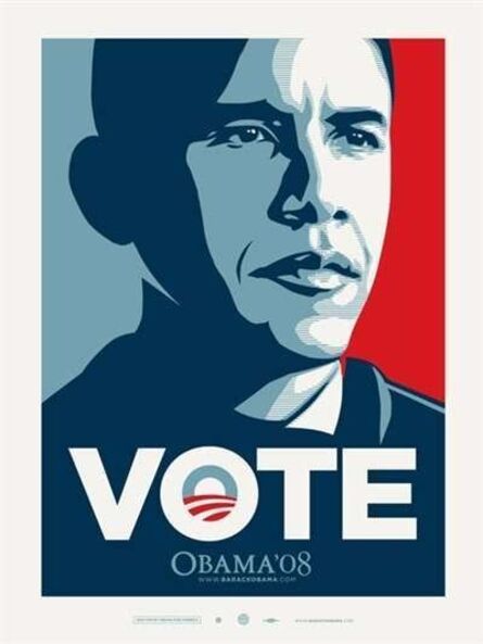 Shepard Fairey, ‘VOTE Obama '08’, 2008