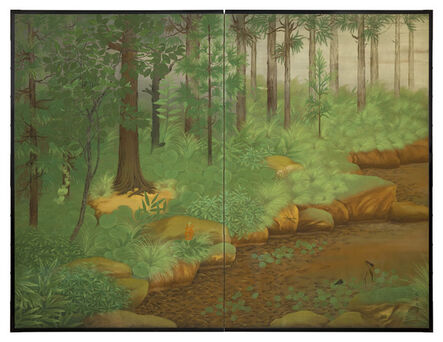 Unknown Artist, ‘Oversized Two Panel Screen, Forest (T-4004)’, Showa era (1912, 1926), 1930s