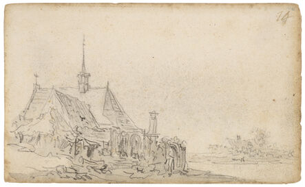 Jan van Goyen, ‘A village church’, 1650