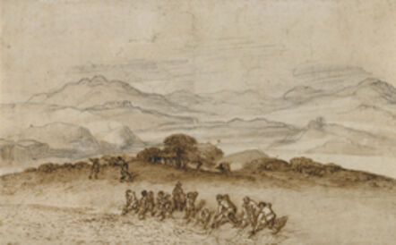 Claude Lorrain, ‘Landscape in Latium with Farm Laborers’, 1660-1663