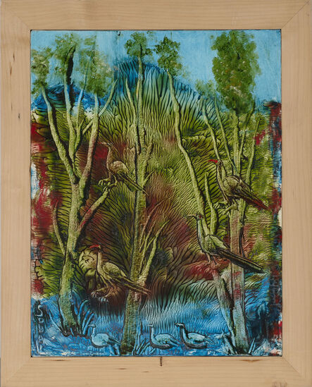 Tasaduq Sohail, ‘Untitled (Forest scene with Birds I)’, circa 1990s