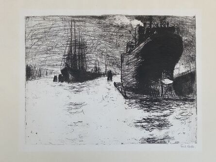 Emil Nolde, ‘Hamburg, Reiherstiegdock (Hamburg Dry Dock)’, 1910