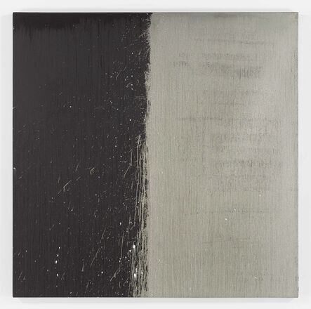 Pat Steir, ‘Silver and Black Square’, 2008