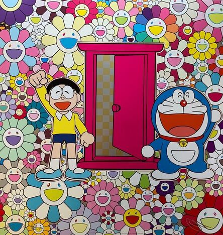 Takashi Murakami, ‘We Came to the Field of Flowers Through Anywhere door (Dokodemo Door) lithograph’, 2019