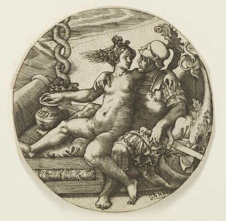 Giovanni Battista Scultori, ‘Venus and Mars on a Bed’, ca. 1540