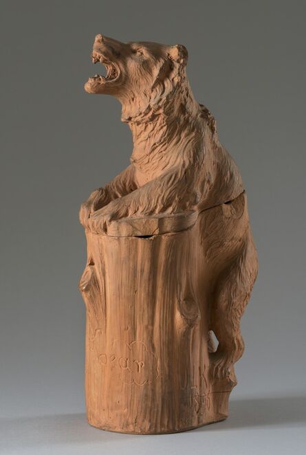 John Lockwood Kipling, ‘Tobacco jar in the form of a bear holding a tree stump’, 1896