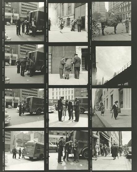 Vivian Maier, ‘VM1953W03080-04-MC - Untitled (Contact Sheet) - Horse and Police’, Printed 2017