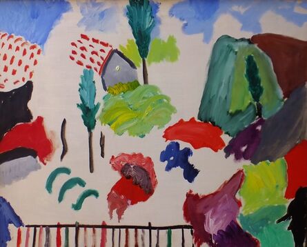 Aristodimos Kaldis, ‘Landscape with Cypress and Fence’, 1970