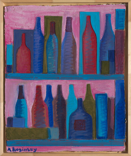 Mikhail Roginsky, ‘Bottles on pink background’, 1978