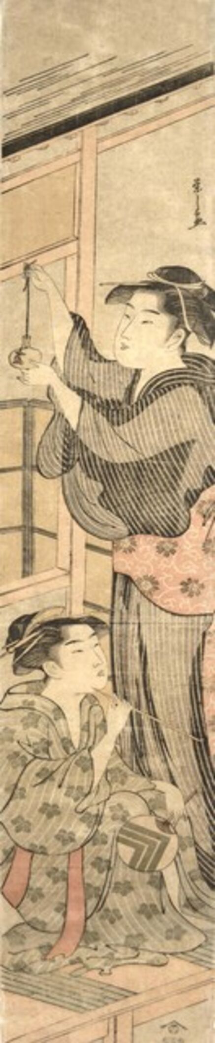 Hosoda Eishi, ‘Bijin in a Summer Kimono Holding a Goldfish Bowl’, ca. 1790