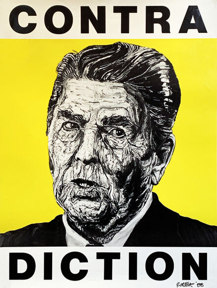 Robbie Conal, ‘'Contra-diction' (Ronald Reagan)’, 1988