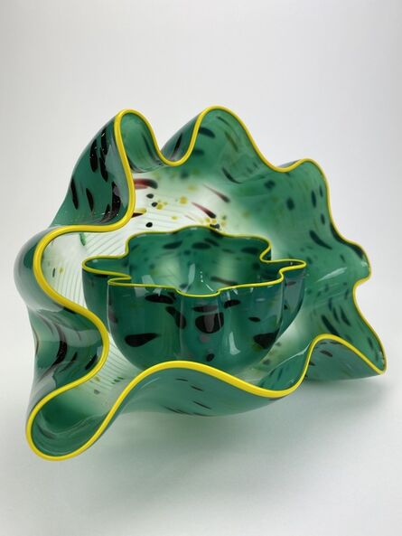 Dale Chihuly, ‘Dale Chihuly Signed Seagreen Macchia Pair Contemporary Hand Blown Glass Sculpture’, 2005
