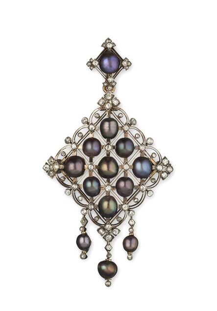 Bapst et Falize, ‘A Grey Pearl and Diamond Pendant’, ca. 1880