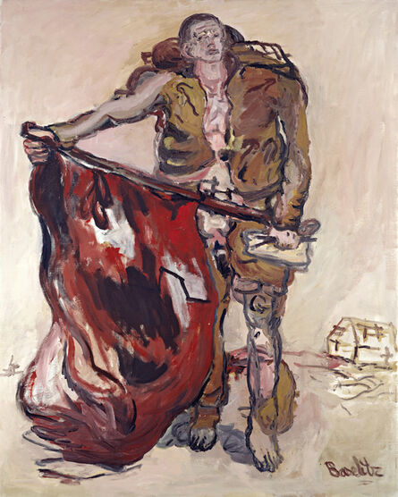 Georg Baselitz, ‘With Red Flag’, 1965