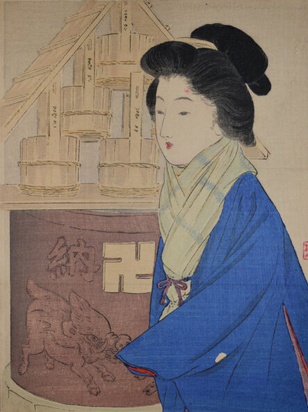 Takeuchi Keishu, ‘Illustration for Marishiten’, 1911