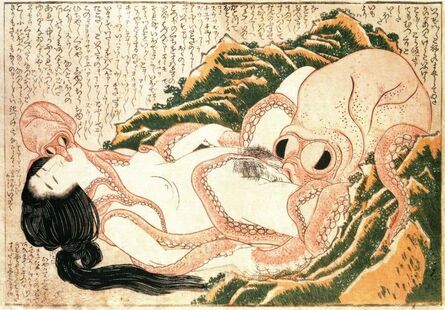 Katsushika Hokusai, ‘Tako to ama 蛸と海女 (Dream of the Fisherman's Wife, or, Diver Girl and Octopus)  ’, 1814