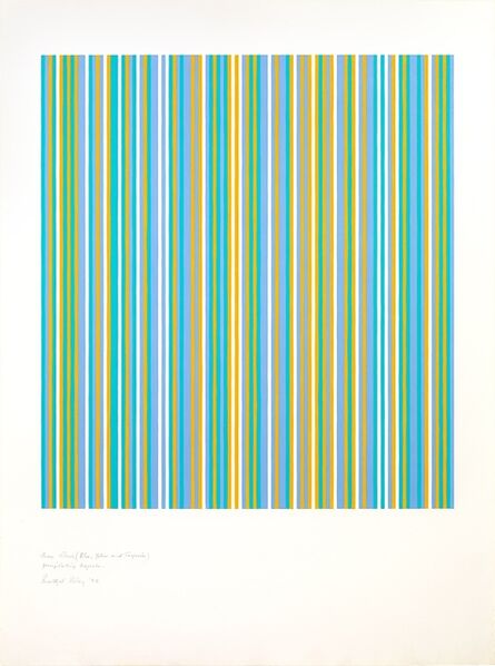Bridget Riley, ‘Three colours (Blue, Yellow and Turquoise) Precipitating Magenta ’, 1982