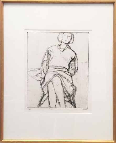 Richard Diebenkorn, ‘#24 (Phyllis seated in rattan chair) from 41 etchings Drypoints’, 1965