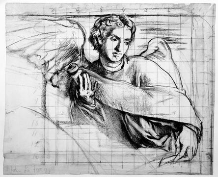John La Farge, ‘Angel with a Scroll: Cartoon for Trinity Church, Boston’, ca. 1876