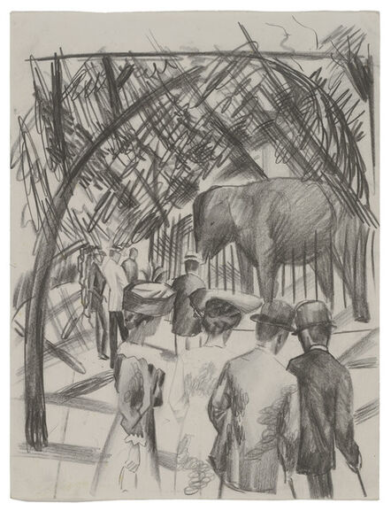 August Macke, ‘Beim Elefanten (groß)’, 1913