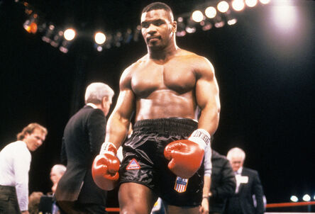 Lori Grinker, ‘Untitled (WBA Championship) [Mike Tyson in the ring for the “Bonecrusher” Smith WBA Championship bout, Las Vegas Hilton, March 3, 1987]’, 1987