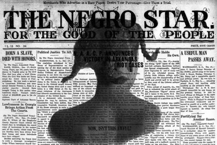 Delphine Fawundu, ‘In The Face of History: Front Page of the Negro Star, December 2, 1920’, 2017
