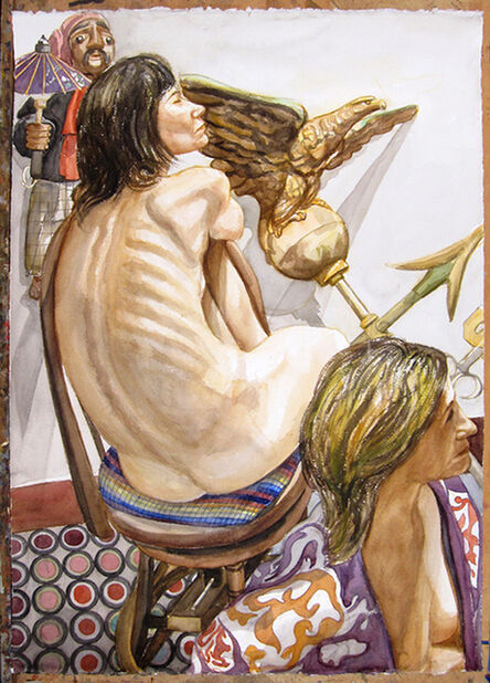 Philip Pearlstein, ‘Two Models, Eagle Weathervane and Marionette’, 2008