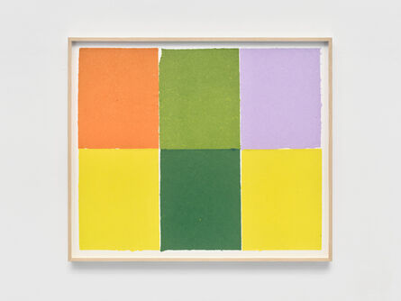 Ethan Cook, ‘Orange, lavender, two greens, two yellows’, 2021