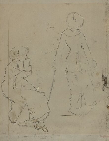 Edgar Degas, ‘Study for "Mary Cassatt at the Louvre: The Etruscan Gallery" [verso]’, ca. 1879