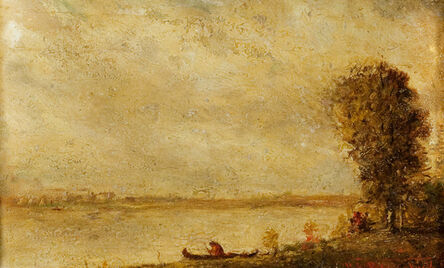 Ralph Albert Blakelock, ‘Indian with a Canoe’, Late 19th century