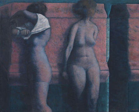 Armando Morales, ‘Two Nudes Against a Red Wall’, 1981