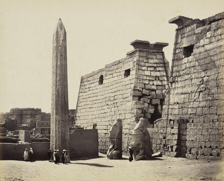 Francis Bedford, ‘Propylon of the Temple of Luxor and obelisk [Egypt]’, 18 March 1862