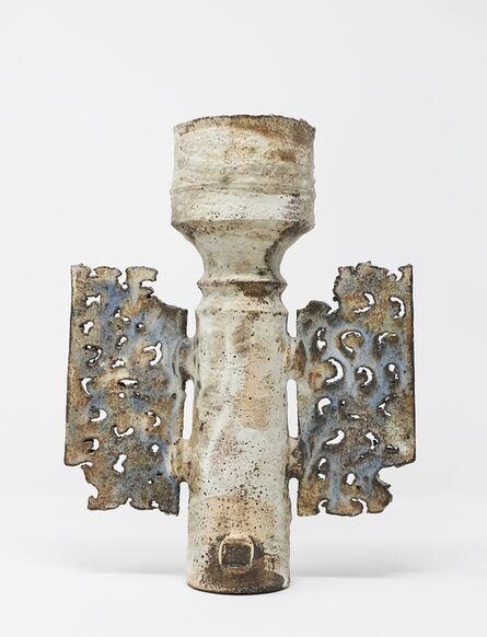 Colin Pearson, ‘Punctured winged vessel, white and slate glazed’, ca. 1970