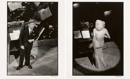 Bill Ray, ‘President John F. Kennedy after Marylin Monroe sang "Happy Birthday" to him/Marylin Monroe singing "Happy Birthday" to President John F. Kennedy, Madison Square Garden, N.Y. 1962’, 1962