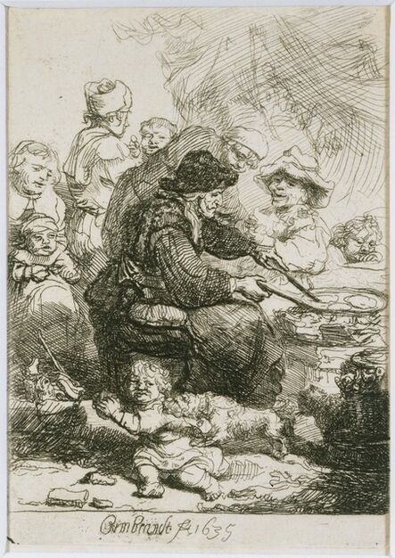 Rembrandt van Rijn and Studio of Rembrandt van Rijn, ‘The Pancake Woman, state III’, 1635