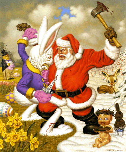 Todd Schorr, ‘Clash of the Holidays’
